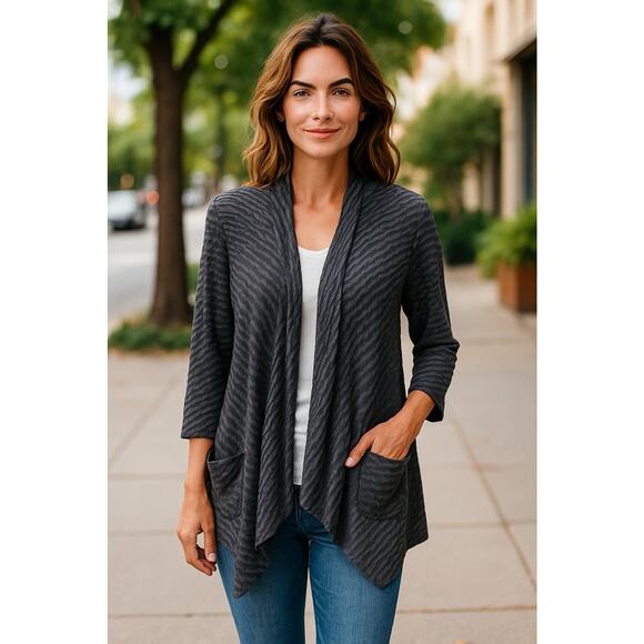 People Like Frank Lagenlook Open Front Cardigan Sweater Pockets Size Medium - Picture 1 of 6
